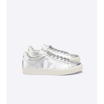 Veja CAMPO CHROMEFREE Low Tops Sneakers Dames Zilver | BE 600AHK